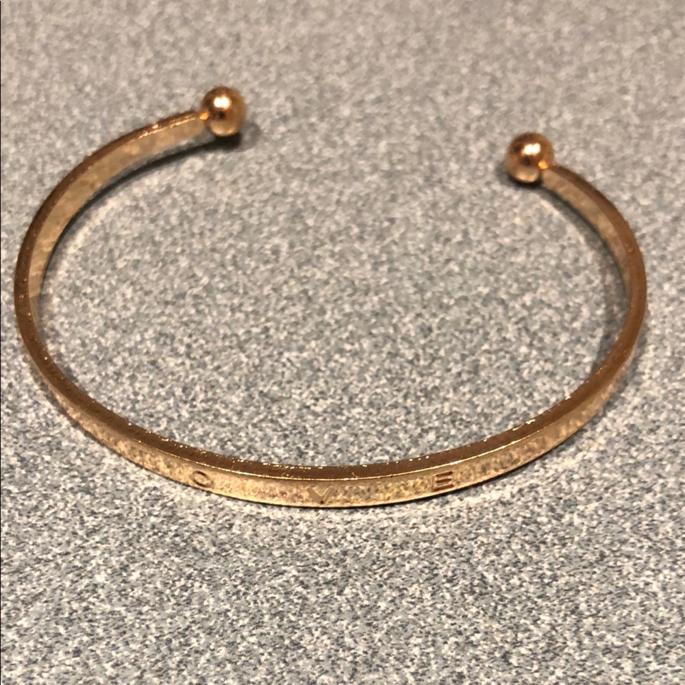 Love Gold Color Bangle Bracelet